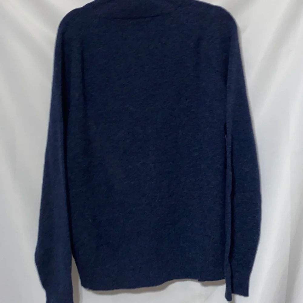 J. Crew‎ Factory Navy  Size XL 100% LAMBSWOOL 3/4 Button Sweater with Button